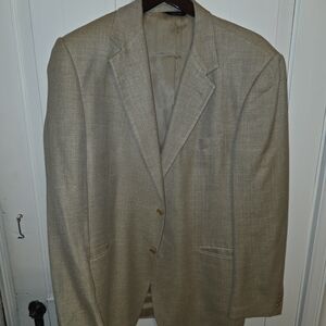 Brooks Brothers Mens 42 Tan Silk Blend Italian Made Blazer Suit Jacket